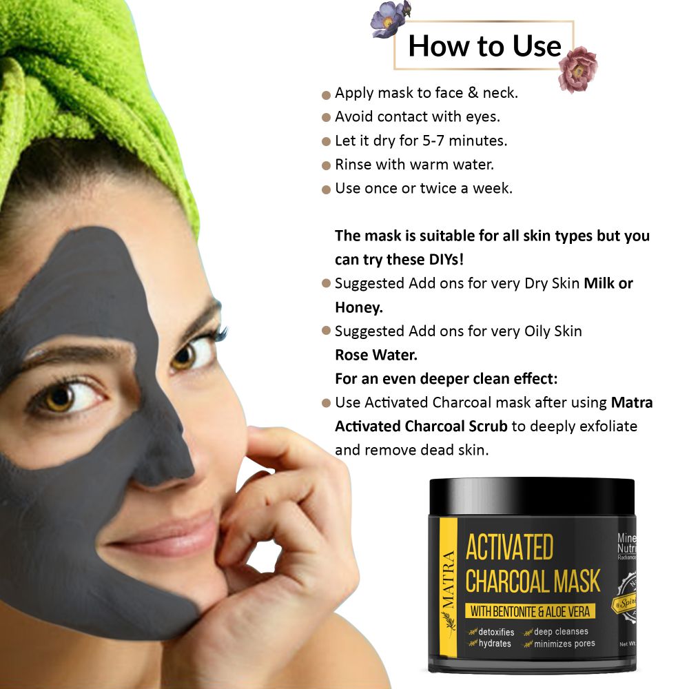 Activated Charcoal Mask with Bentonite Powder and Aloe Vera Matra