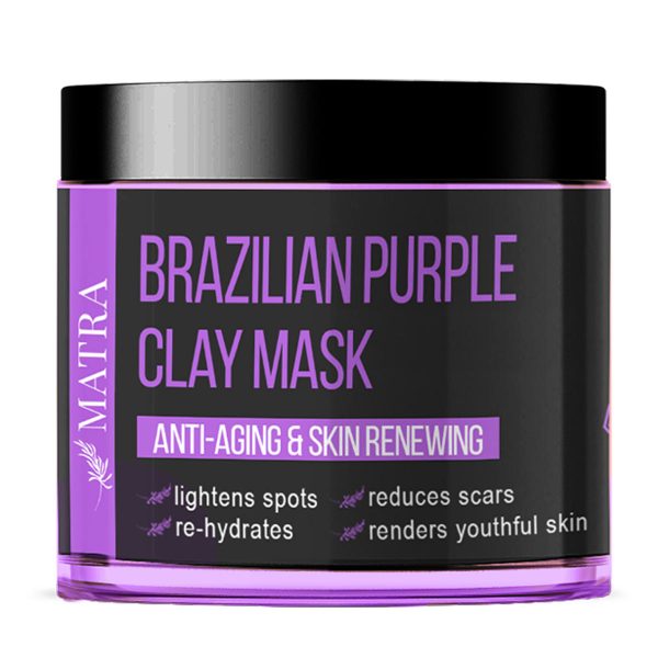 Matra Brazilian Purple Clay Mask for Anti-aging & Skin Renewing - Lavender and Rosehip - Reduce Wrinkles, Pigmentation, Acne Reduction Treatment, 100gm