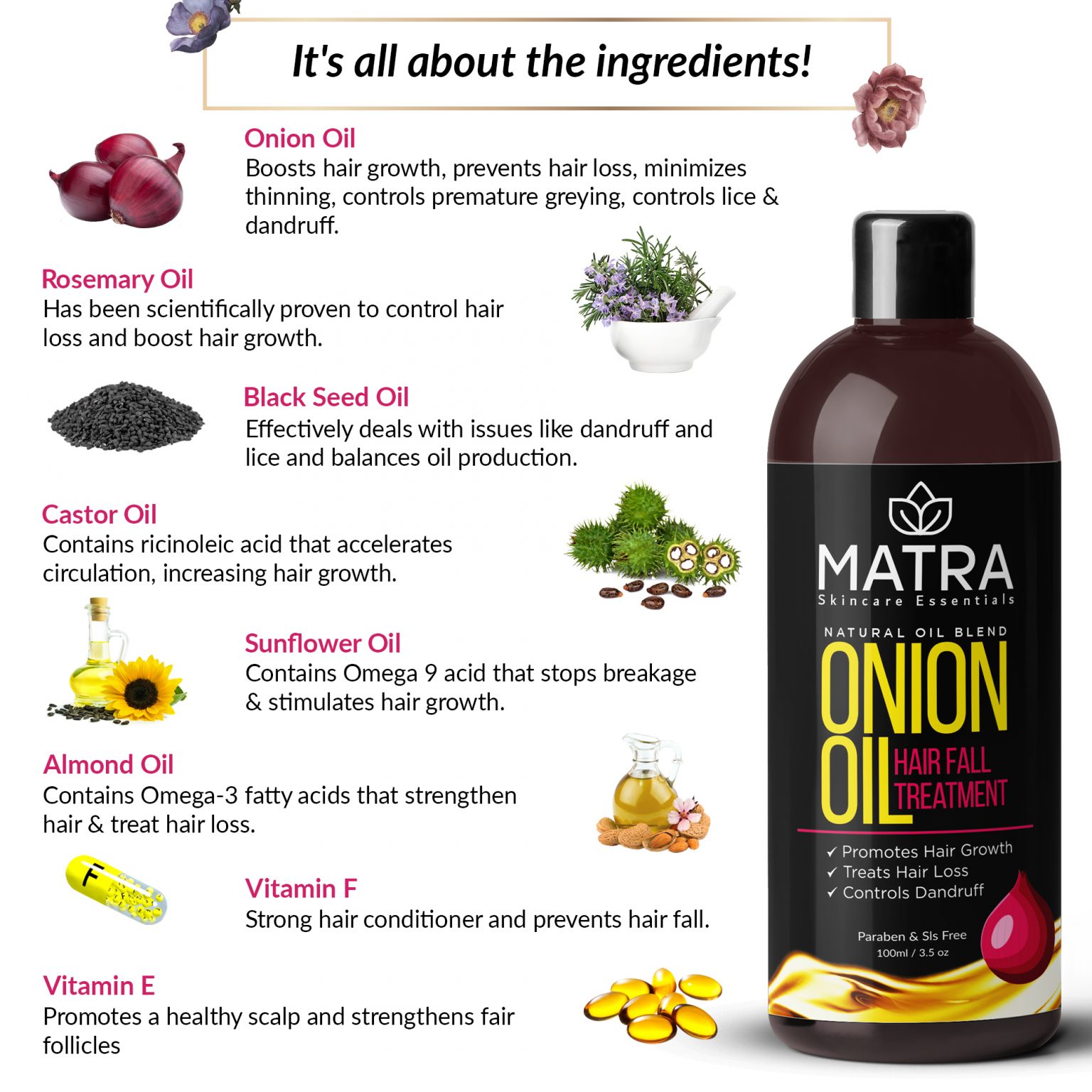 Buy Matra Onion Oil for hair Growth Hair Fall Dandruff Treatment