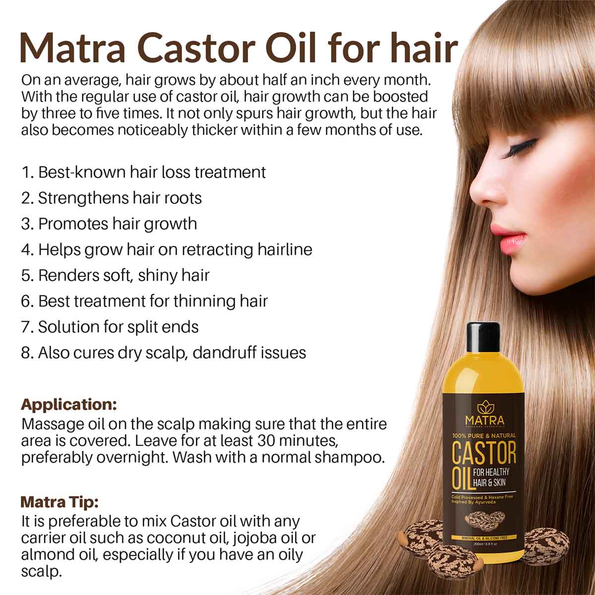 Cold Pressed Castor Oil for Hair Growth  Premium Quality  200ml  WishCare