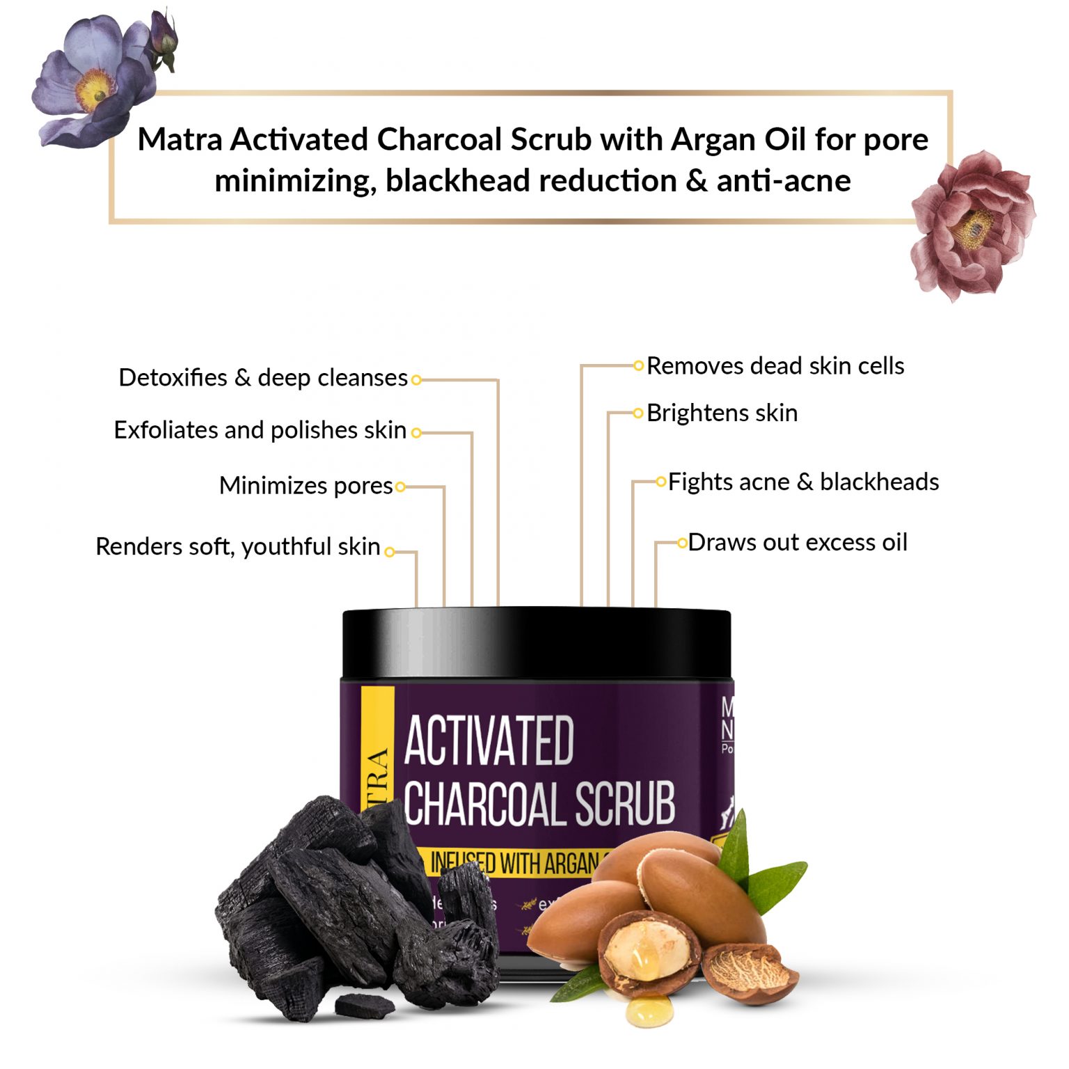 Activated Charcoal Scrub Deep Cleansing Matra Skin Care Essentials