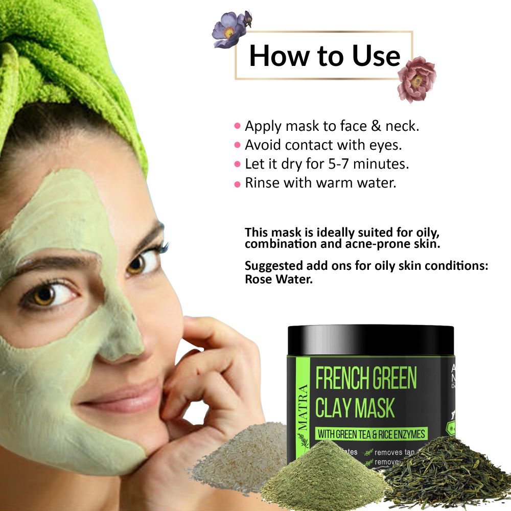 French Green  Clay Green  Tea  Face Mask  Detan Blackhead 