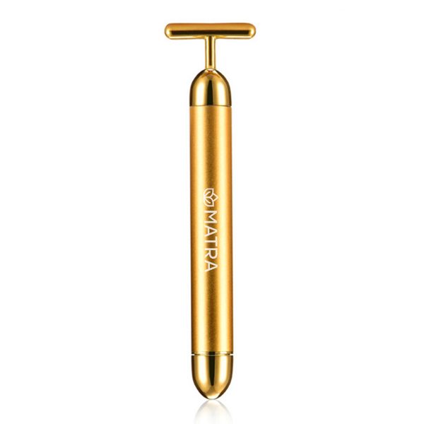 Matra 24k Gold Face Massager T Shape Electric & Vibrating Face Roller