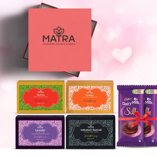 Matra Valentines Gift Set - Luxury Handmade Soaps Skincare Gift Hamper – Beauty Box, Perfect Gift for all occasions – Valentine, Birthdays, Anniversary, Weddings, Men, Women