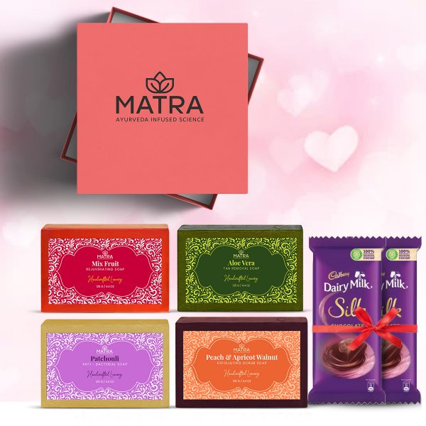 Matra Valentines Gift Set - Luxury Handmade Soaps Skincare Gift Hamper – Beauty Box, Perfect Gift for all occasions – Valentine, Birthdays, Anniversary, Weddings, Men, Women