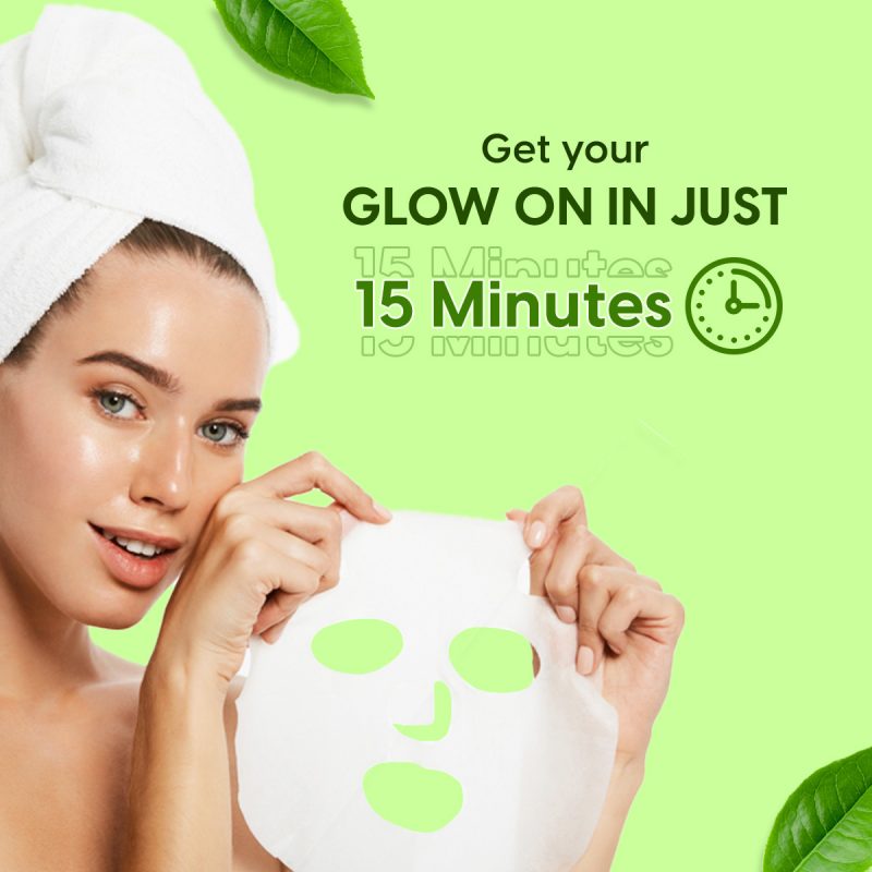 Matra Green Tea Sheet Mask Hydrating Serum Sheet Mask for Oil Control