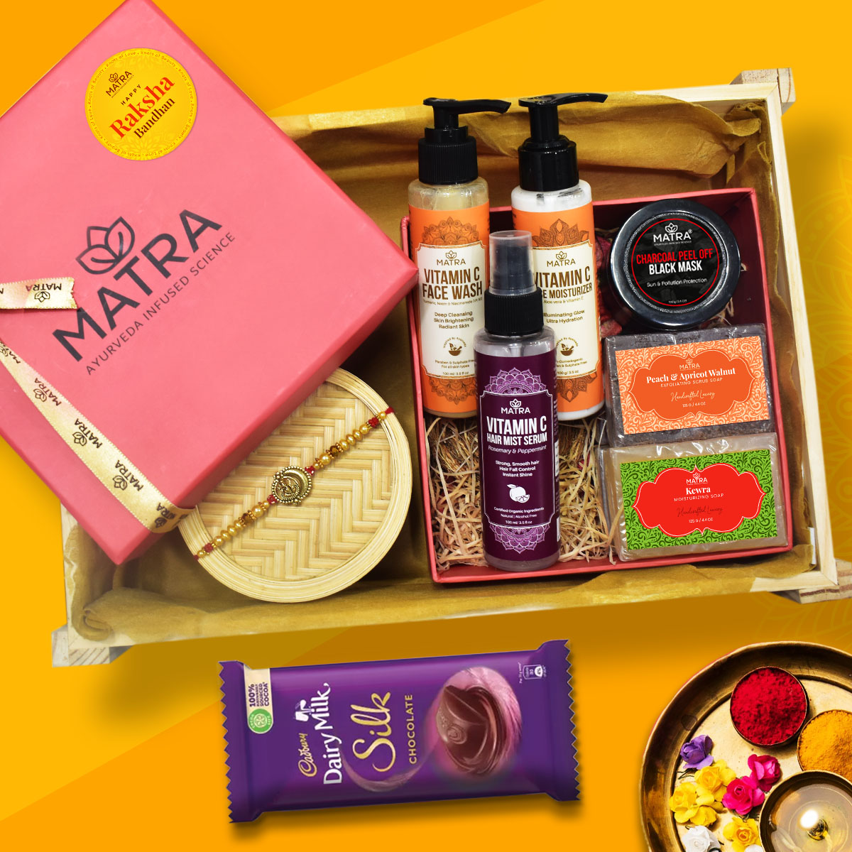 Matra Brother Love Basket Special Raksha Bandhan Self-care and Grooming Gift Hamper with Lord Ganesha Rakhi