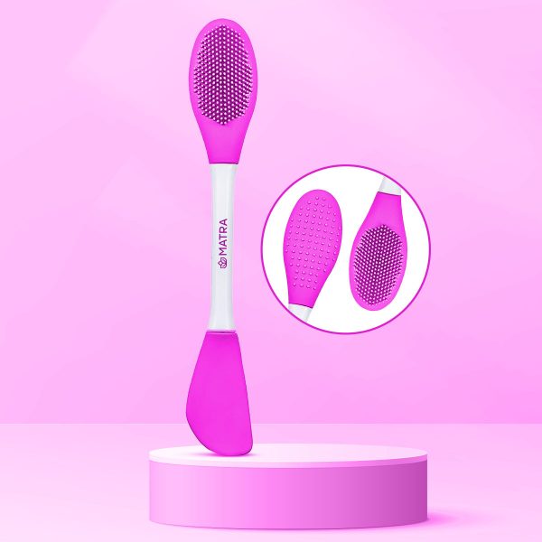 Matra Silicone Lip Scrubber Brush Dual Sided with Face Mask Applicator for Lip Lightening, Plump & Fuller Lips