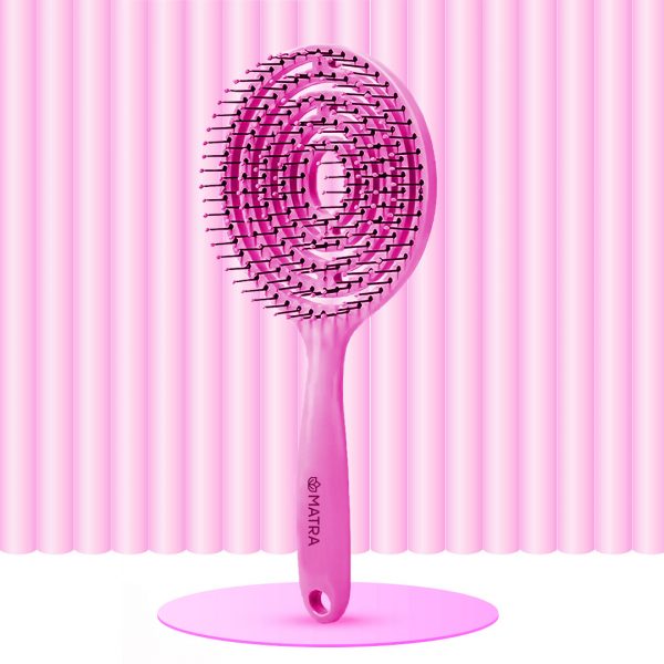 Matra Vented Hair Brush Paddle Detangler Blow Drying Comb (Round)