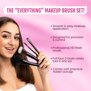 Alternative view of Matra Professional Makeup Brush Set of 24 Cosmetic Brushes Kit with Travel Pouch Case Storage (24 pcs)