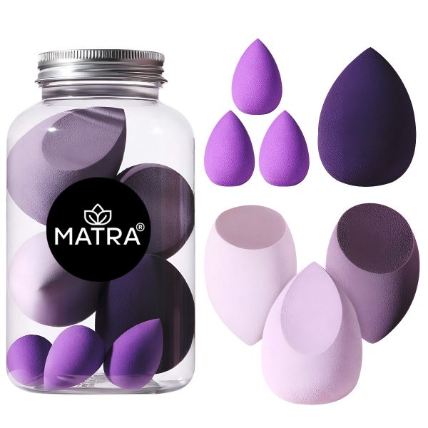 Matra Beauty Blender Makeup Sponge Puff Set of 7 with Jar Egg Case (7 pcs)