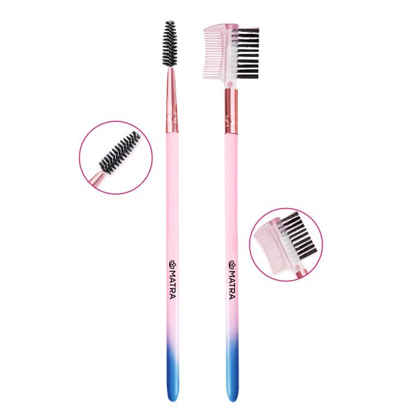 Matra Eye Makeup Brush Set with Eyebrow Brush Comb & Eyelash Spoolie Mascara Applicator