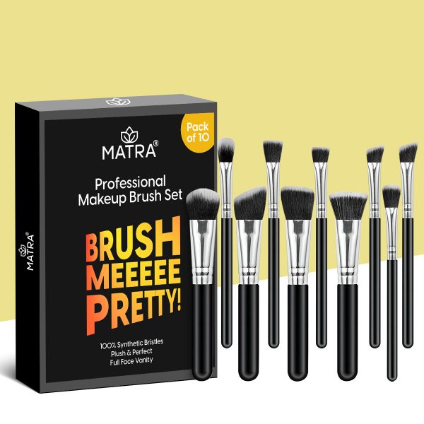 Matra Professional Makeup Brush Set of 10 Cosmetic Brushes Kit for Full Face & Eye Makeup