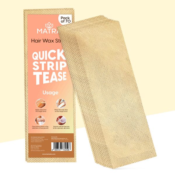 Matra Wax Strips Hair Waxing Strips for Full Body & Facial Hair Removal (70pcs)