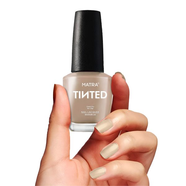 Matra TINTED Nail Polish Enamel Desert Dune - Dusty Brown (15ml) Quick Dry Gel Effect Lacquer Paint