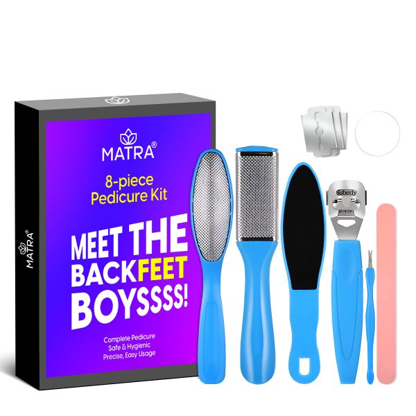 Matra 8-in-1 Pedicure Kit Nail Filer Callus Remover Cuticle Trimmer Foot Care Grooming Tool Set