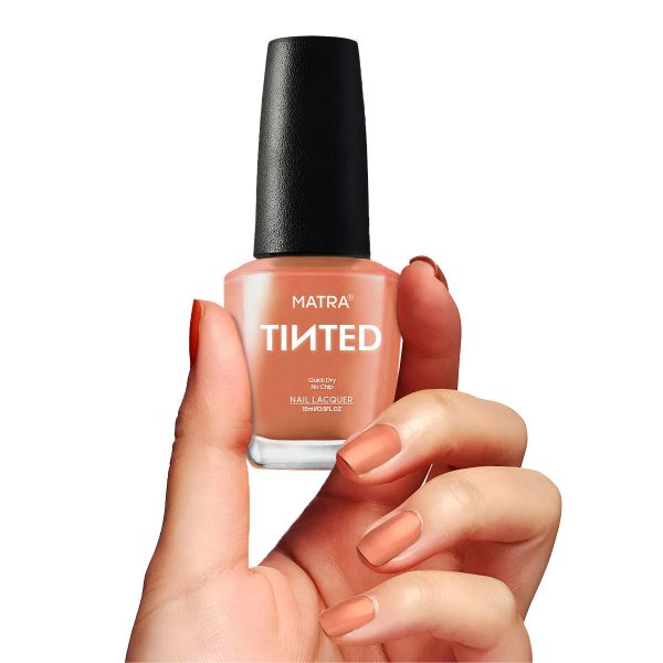 Matra TINTED Nail Polish Enamel Peach Please - Peach (15ml) Quick Dry Gel Effect Lacquer Paint