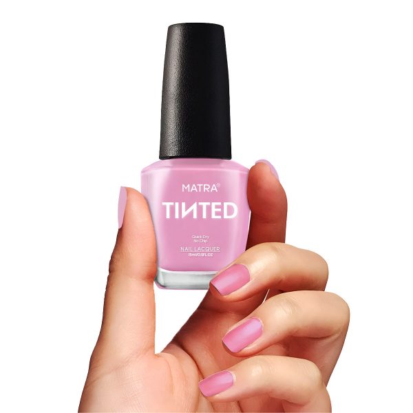 Matra TINTED Nail Polish Enamel Lusty Lilac - Pastel Lilac (15ml) Quick Dry Gel Effect Lacquer Paint