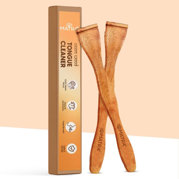 Matra Neem Wood Tongue Cleaner Wooden Scraper for Oral Hygiene & Digestive Health (20 gm)-2pcs