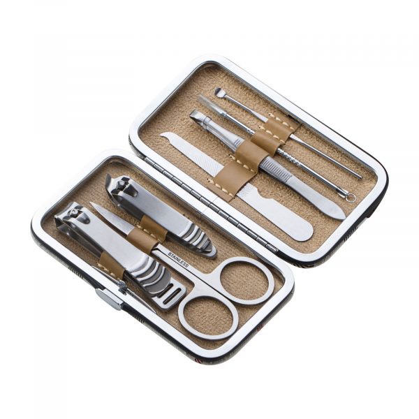 Matra Manicure Set of 7 Portable Nail Care Grooming Pedicure Tool Kit with Travel Storage Case