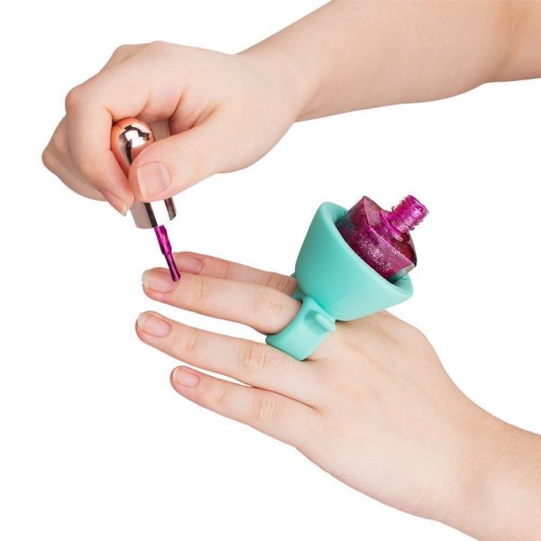 Matra Silicone Nail Polish Bottle Holder Ring Hands-Free Spill-Proof for Manicure & Pedicure