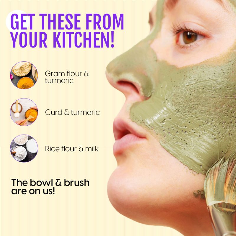 Matra Face Pack Brush and Bowl Set – Face Mask Mixing Combo with Mixing ...