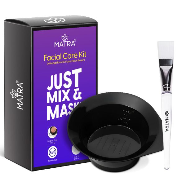 Matra Face Pack Brush and Bowl Set - Face Mask Mixing Combo with Mixing Bowl & Face Mask Applicator for Custom Homemade Facials - DIY Facial Kit for Facial Bleaching, Hair Masks, Clay Masks, Mud Masks