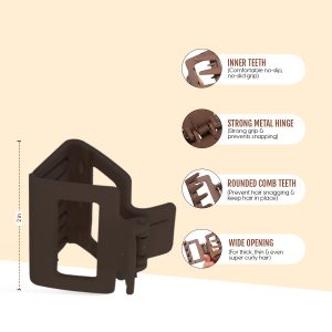 Alternative view of Matra Medium Hair Claw Clip (1 pc) - 2'' Rectangular Hair Clip for Thick, & Long Hair - Aesthetic Matte Hair Clutch - Stylish Butterfly Hair Clip for Daily Use, Messy Bun & Ponytail - Random Colour