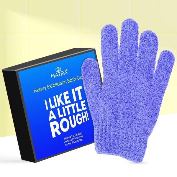 Matra Exfoliating Bath Glove (1 pc) - Nylon Bath Mitten for Heavy Exfoliation & Deep Cleansing - Shower Loofah Wash Mitt Exfoliator for Ingrown Hair & Dead Skin Removal - Body Scrubber for Men & Women