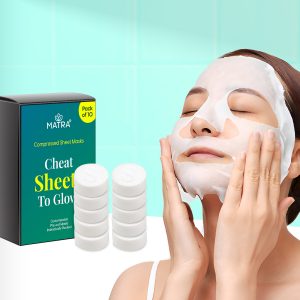 Matra Compressed Sheet Masks (10 pcs) - Disposable Facial Mask Sheet Tablets for Customized Skincare & Deep Hydration - Non-woven DIY Face Mask Paper Pre-Cut Spa Sheets for Travel, Home & Salon Use