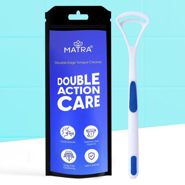 Matra Tongue Cleaner (1 pc) - Plastic Tongue Scraper with Dual Edges & Single Handle for Double Action Care - Tongue Cleaning Tool for Fresh Breath, Better Oral Hygiene, Taste Sense & Digestive Health