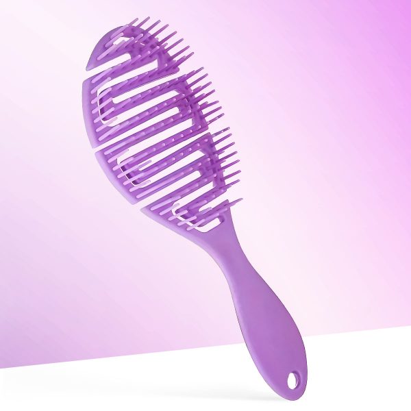 Matra Vented Hair Brush - Oval Curved Vent Hair Comb for Detangling & Quick Blow Drying - Shower Detangler with Flexible Paddle Round Bristles for All Hair Types - Hair Styling Tool for Wet & Dry Hair