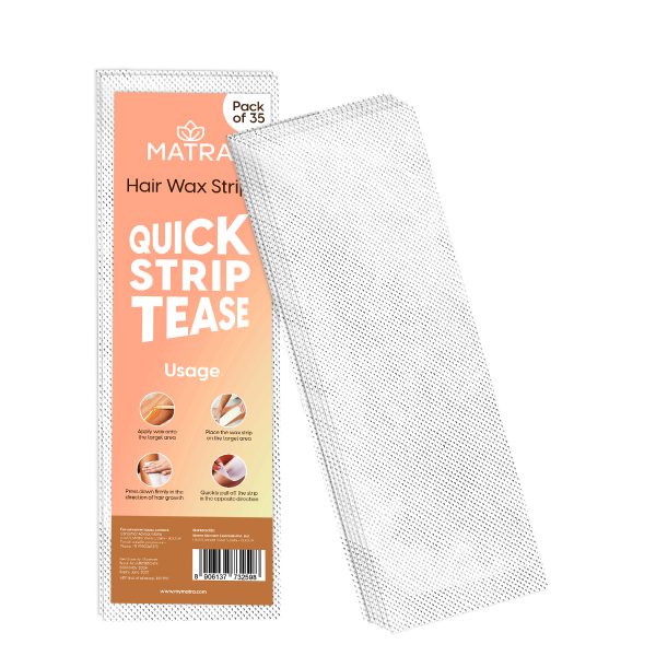 Matra Wax Strips (35 pcs) - 100GSM Plain Hair Waxing Strips Made of Non-Woven Fabric - Disposable Hair Wax Strips for Full Body & Facial Hair Removal - Smooth Waxing Experience for Salon & Home Use