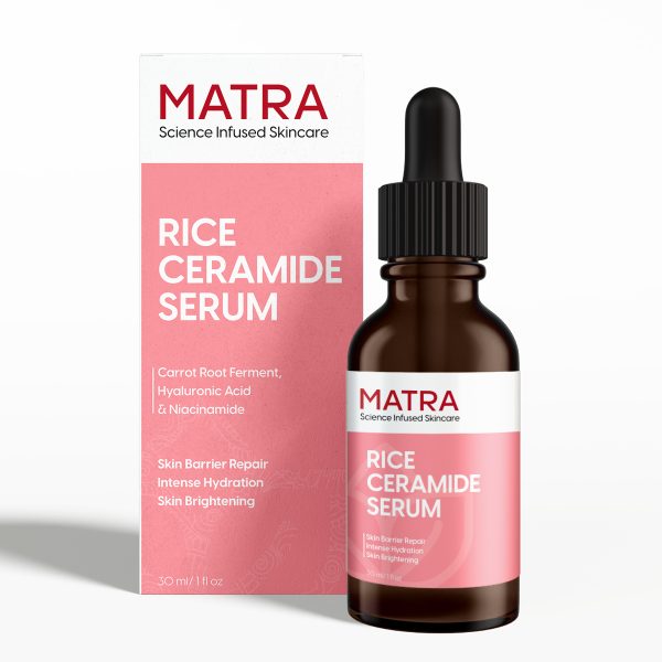 Matra Rice Ceramide Serum for Skin Barrier Repair (30 ml) - Hydrating Face Serum with Hyaluronic Acid, Niacinamide - For Skin Brightening, Strengthening, Acne Spot Removal, Anti Aging - All Skin Types