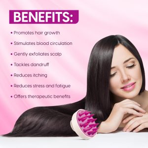 Alternative view of Matra Silicone Hair Scalp Massager & Anti Dandruff Shampoo Brush With Detachable Handle (Dual Tone)