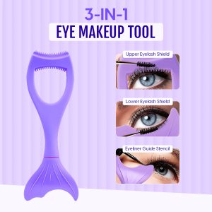 Alternative view of Matra 3 in 1 Eye Makeup Tool - Silicone Eyeliner Stencil Guide & Mascara Shield Applicator for Neat Application - Mermaid Eyeliner Aid Template & Eyelash Guard for Winged Cat Eyes & Voluminous Lashes