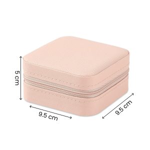 Alternative view of Matra Mini Jewellery Box Portable Travel Accessories Organizer Pouch Earrings Rings Necklaces Storage Case PU Leather Organiser Display Container Holder with Dividers Gift for Women and Girls