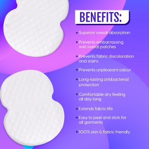 Alternative view of Matra Underarm Sweat Pads (10 pcs) - Disposable Sweat Pads with Sweat Absorbent, Anti-Bacterial Technology Stain Proof Armpit Peel Off Pads for Excessive Sweating & Odour Control 16 Hour Protection