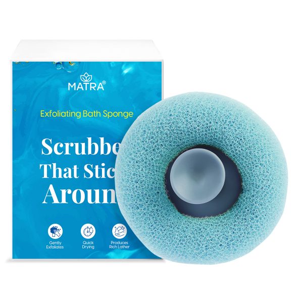 Matra Exfoliating Bath Sponge Soft Shower Loofah Brush Suction Cup Cleaning Body Scrubber Bathing Massager Bath Sponges for Men, Women and Kids