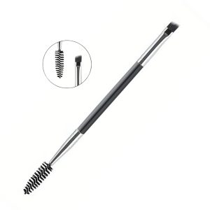 Matra Angled Brow Brush & Lash Spoolie Makeup Brush - Dual Sided Eyebrow Definer & Eyelash Brush - Double Ended Professional Eye Makeup Brush & Mascara Applicator with Soft, Synthetic Bristles