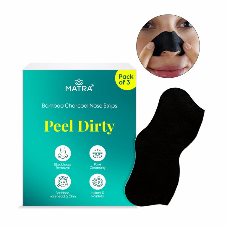 Matra Blackhead Remover Nose Pore Strips – Bamboo Charcoal Deep Cleansing for Nose, Forehead, Chin - Instant, Painless Blackhead, Whitehead Removal, Unclogs Pores, Controls Oil for Men & Women (3pcs)