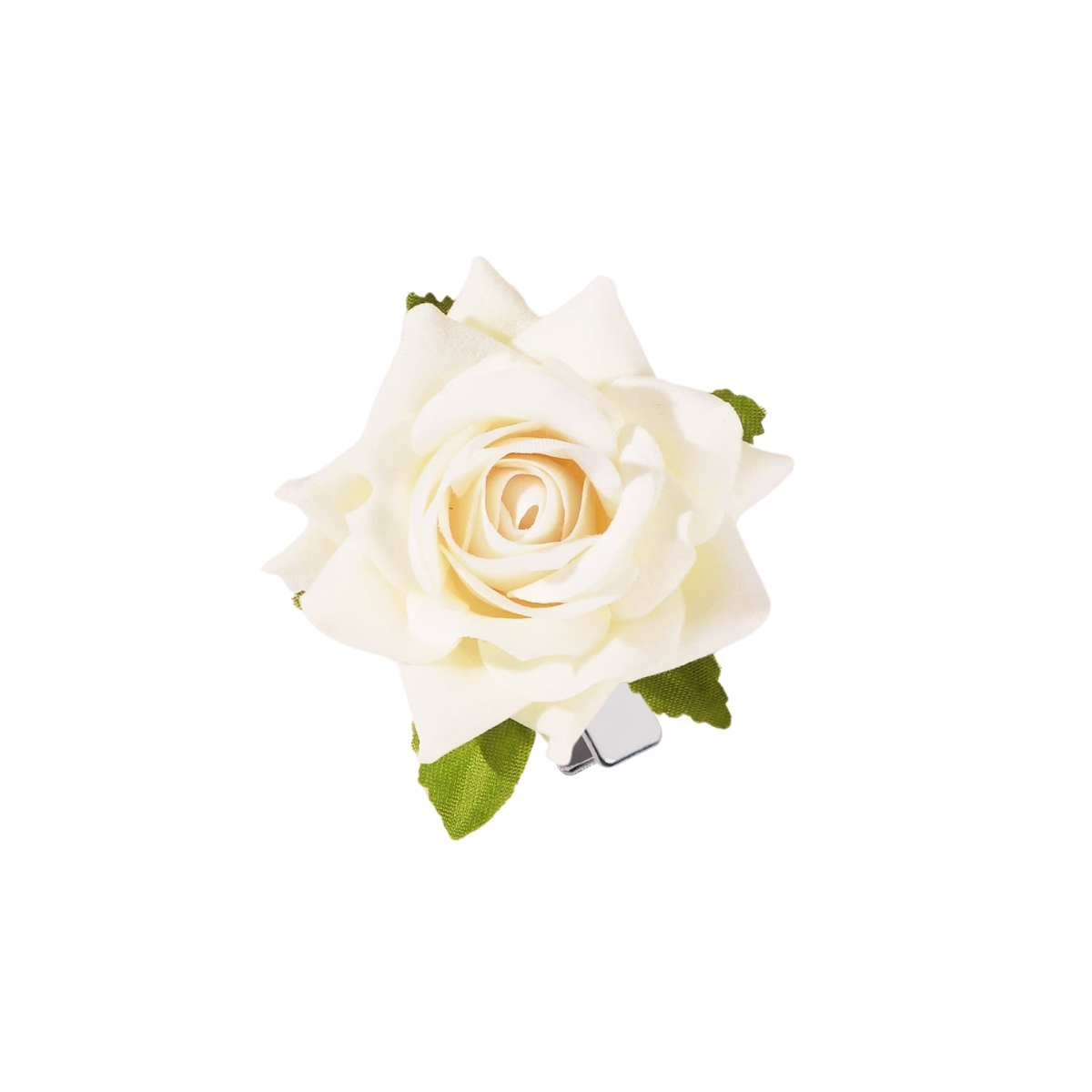 Matra Rose Hair Clip Artificial Flower Accessory Bridal Hairpin Floral White Brooch for Bun Braid Juda Hairstyle Wedding Party Bride for Women and Girls