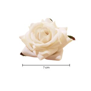 Alternative view of Matra Rose Hair Clip Artificial Flower Accessory Bridal Hairpin Floral White Brooch for Bun Braid Juda Hairstyle Wedding Party Bride for Women and Girls