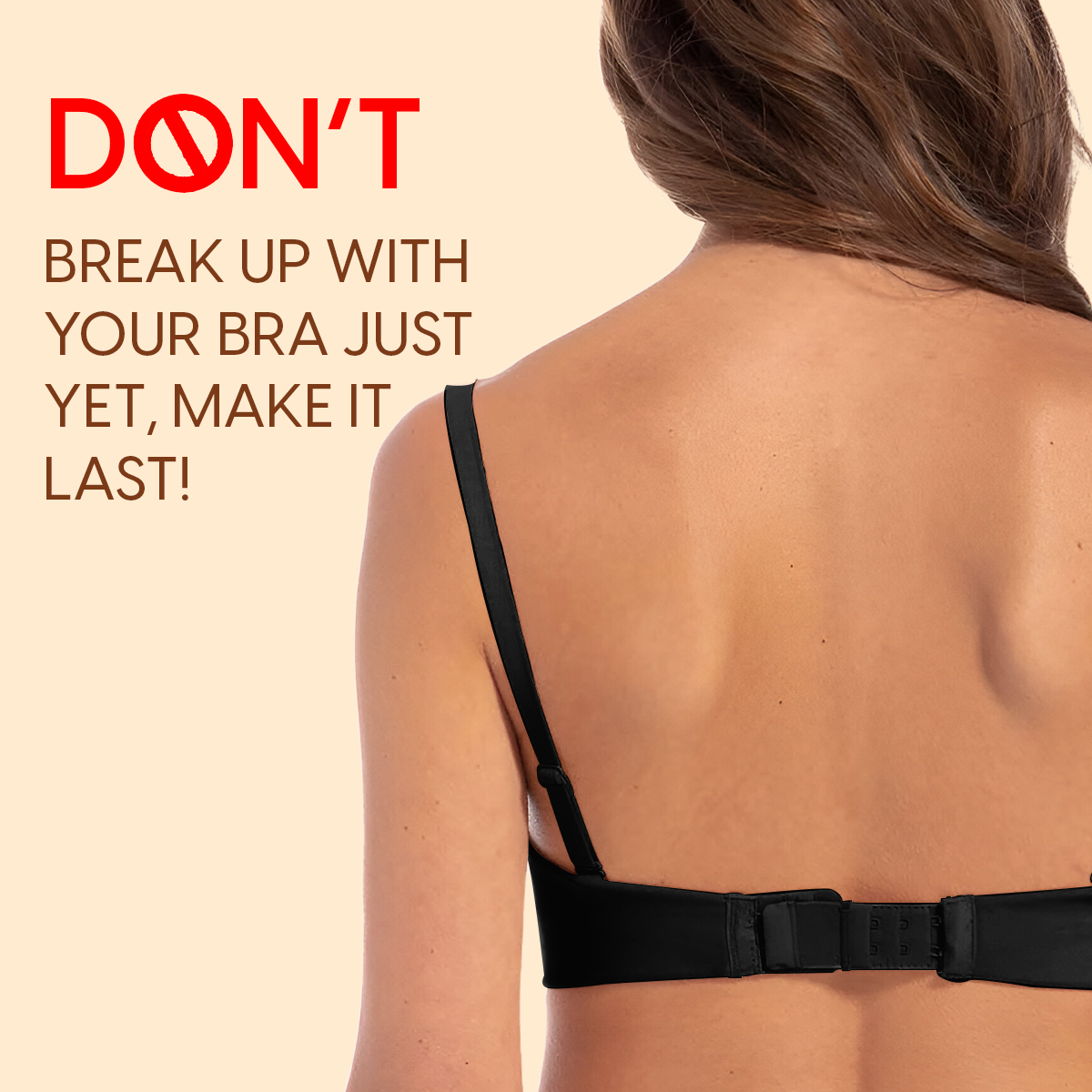 Matra Bra Extender Stretchable Elastic Extension Strap Adjustable Buckle 2 Hook 3 Eye Beige Black 2Pc - Image 2