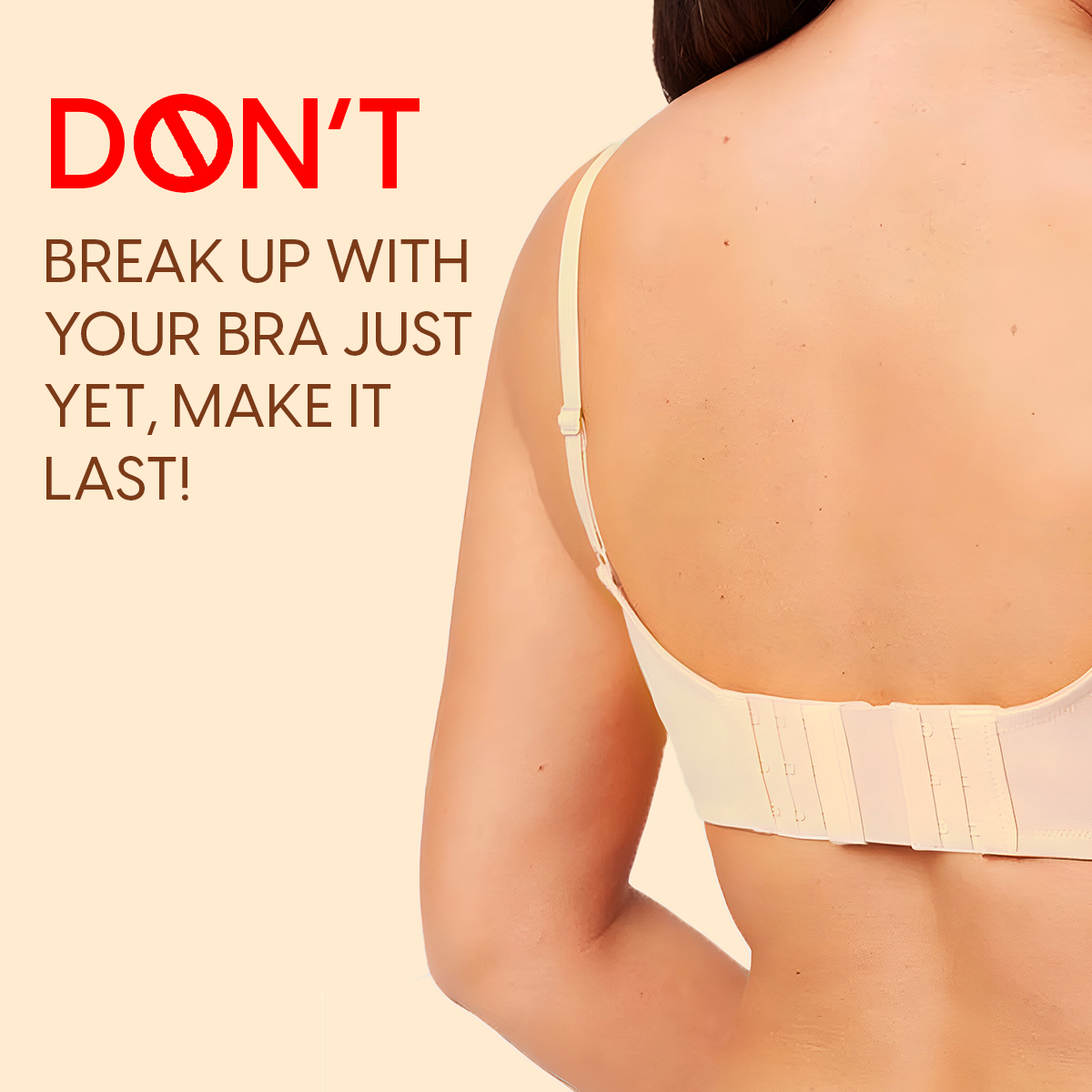 Matra Bra Extender Stretchable Elastic Extension Strap Adjustable Buckle Clasp 3 Hook 3 Eye Beige - Image 2