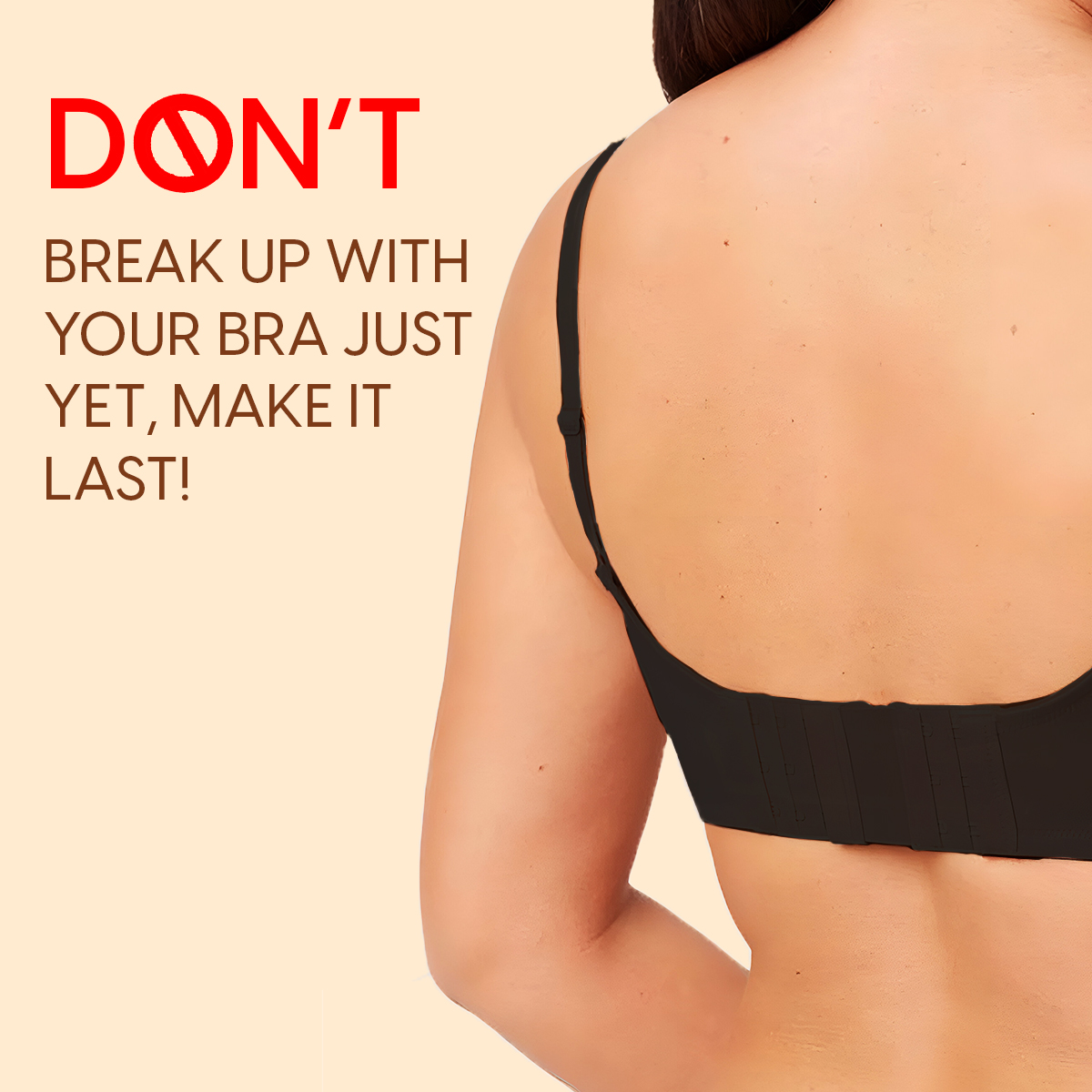 Matra Bra Extender Stretchable Elastic Extension Strap Adjustable Buckle 3 Hook 3 Eye Beige Black 2Pc - Image 2