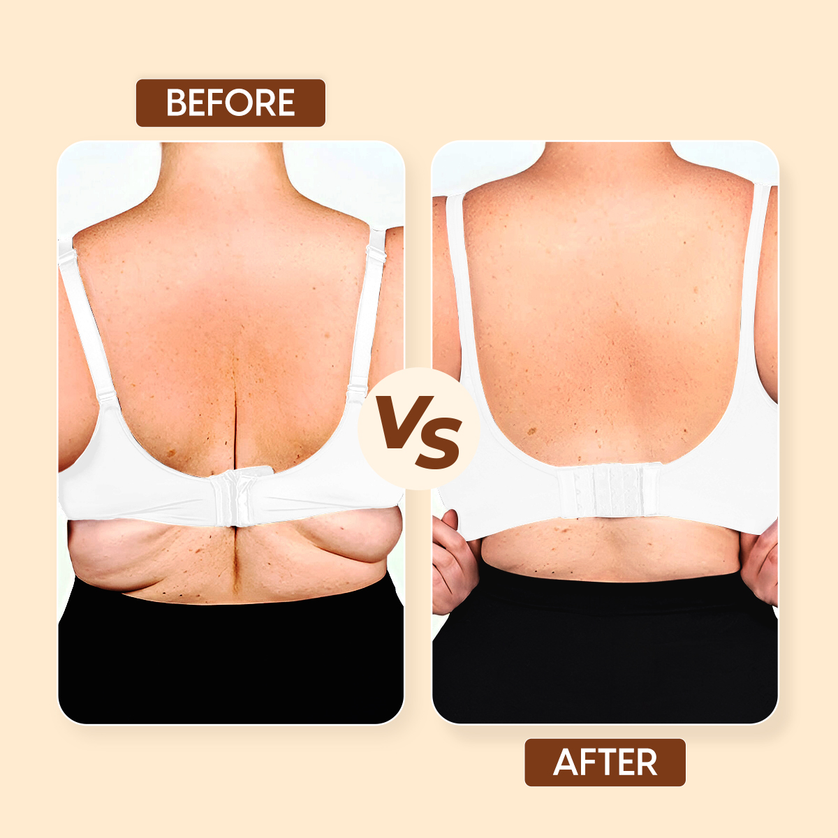 Matra Bra Extender Stretchable Elastic Extension Strap Adjustable Buckle 3 Hook 3 Eye Beige White 2Pc - Image 3