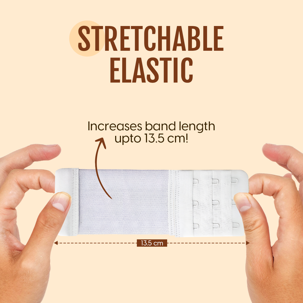 Matra Bra Extender Stretchable Elastic Extension Adjustable Strap 3 Hook 3 Eye Beige Black White 3Pc - Image 4