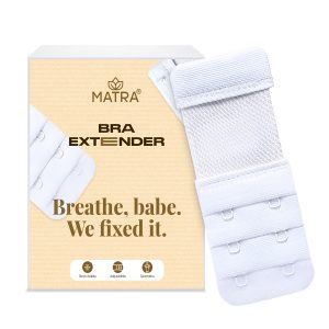 Matra Bra Extender Stretchable Elastic Extension Strap Adjustable Buckle Clasp 2 Hook 3 Eye White