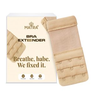 Matra Bra Extender Stretchable Elastic Extension Strap Adjustable Buckle Clasp 3 Hook 3 Eye Beige
